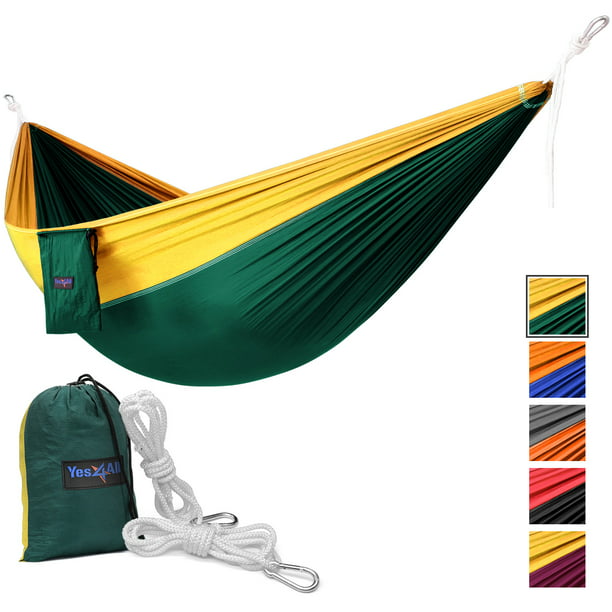 Multi Color Available Double Yes4All Lightweight Camping Hammock with Strap & Carry Bag 
